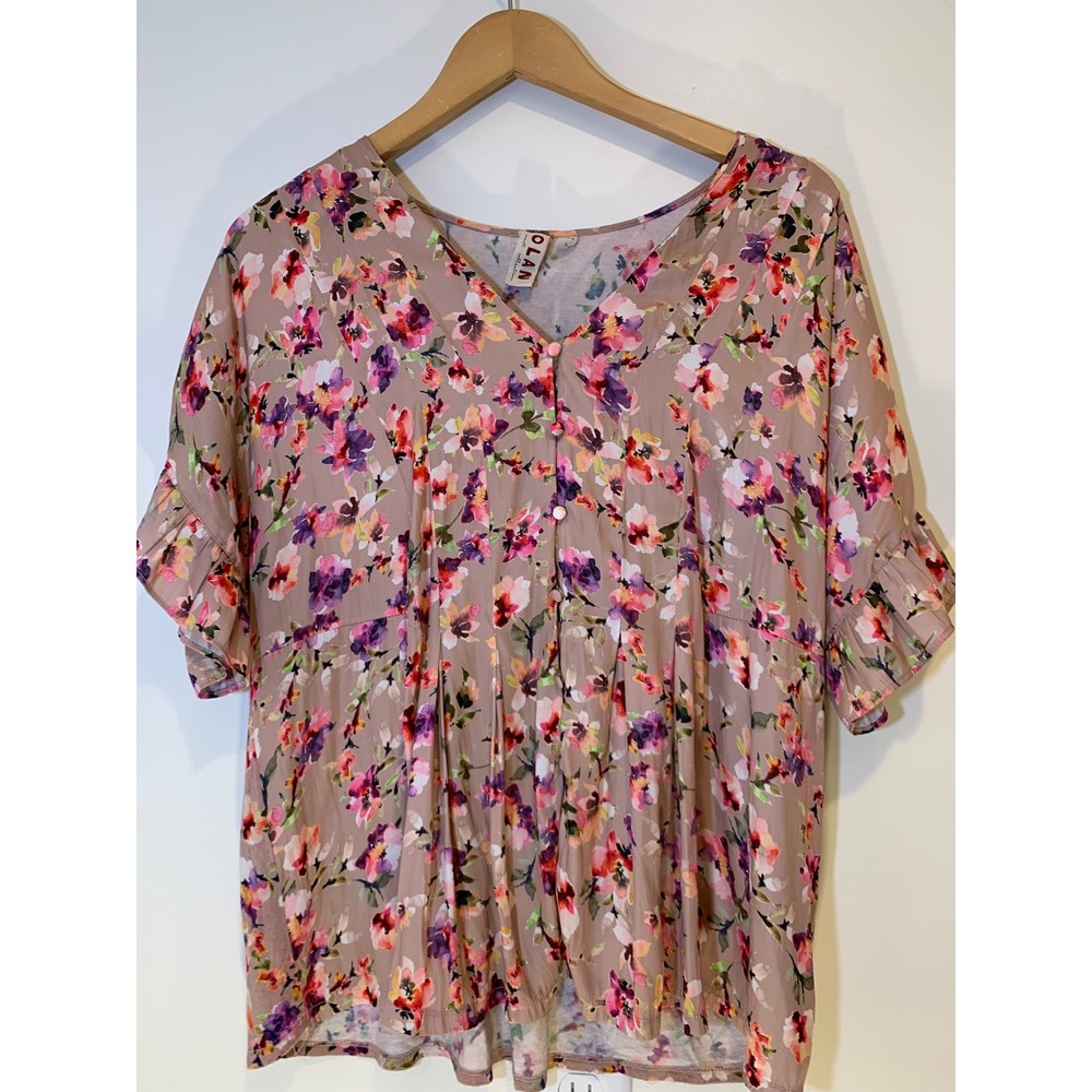 Dolan Left Coast Floral XL Cottagecore Ruffle Blouse Womens lightweight sping